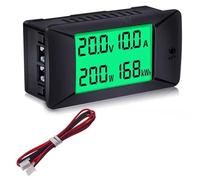 Voltmètre ampèremètre numérique avec écran LCD DC avec surveillance de l'énergie KWh, compatible avec dérivation 50/100/200/300 A, noir C