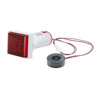 Voltmètre, ampèremètre, testeur de tension et d'ampèremètre for voiture, LED carrée, 110 V, 220 V, AC 50-500 V, 0-100 A(RED-Square)