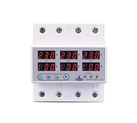 Voltmètre ampèremètre triphasé 100 A for rail DIN, réglable, protection contre les surtensions et les sous-tensions, limite de courant, relais de surveillance