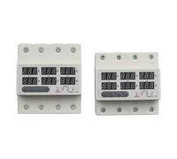 Voltmètre ampèremètre triphasé 3P+N for rail DIN, réglable, protection contre les surtensions et les sous-tensions, limite de courant, relais de surveillance(63A without N 380V)