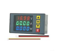 Voltmètre Ampèremètre Wattmètre LED 4Bits 0-100V 10A(red green blue) | pour affichage LED 4 bits clair, plage 0-100V, mesure courant 10A, pour idéal tableau électrique