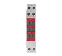 Voltmètre CA triphasé Montage sur rail Din LCD Compteur de tension numérique Moniteur de puissance électrique Testeur de tension modulaire PC 60 V à 450 V CA pour boîte de