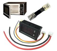 Voltmètre CC - Affichage numérique à LED, précise du courant et de la tension, montage sur panneau compact, dispositif de mesure de haute précision, affichage à tube à deux couleurs pour