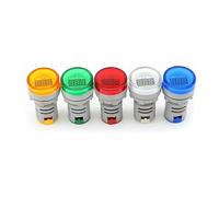 Voltmètre circulaire 22 mm AD16-22DSV, 1 pièce, mini affichage numérique LED, AC 50-500 V, indicateur lumineux, lampe témoin(Blue)