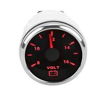 Voltmètre de Bateau, Jauge de Tension Marine 52mm 8-16V Pointeur 7 Couleurs Rétro-éclairage IP67 Voltmètre étanche pour Bateau RV Voiture 9-32V(le noir) Autres instruments