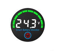 Voltmètre de batterie avec indicateur d'alimentation CC 7 55 V avec flash basse tension et fonction mémoire d'alimentation pour véhicules électriques et batteries de stockage d'énergie (blanc)