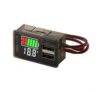Voltmètre de batterie numérique avec double chargeur USB, moniteur d'alimentation CC 8-30 V pour voiture, camping-car, bateau, chariot de golf, testeur de capacité avec mémoire