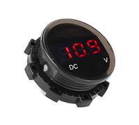 Voltmètre de moto à affichage numérique LED, étanche à la poussière, connexion anti-inversion, grand écran transparent, surveillance en temps réel pour moto, VTT, SUV, voiture, (Rouge)