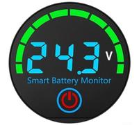 Voltmètre indicateur de batterie DC 7 55 V avec flash basse tension et fonction mémoire d'alimentation pour véhicules électriques et batteries de stockage d'énergie (bleu)