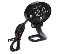 Voltmètre LED de moto, moniteur de batterie de moto 9-24V support de guidon étanche résistant à la chaleur intelligent
