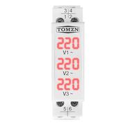 Voltmètre modulaire monophasé 18 mm, affichage numérique LED, détecteur, for courant alternatif 40-500 V, 220 V, 380 V(Not Transparent)