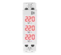 Voltmètre modulaire monophasé 18 mm, affichage numérique LED, détecteur, for courant alternatif 40-500 V, 220 V, 380 V(Not Transparent)