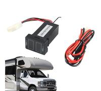 Voltmètre Numérique à Affichage LED - Indicateur de Tension et Température,Universel - Harnais de Câblage Fiable pour Voiture Camion SUV Moto Camping-car ATV Moto Tout-terrain Moteur Hors-bord Bateau