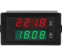 Voltmètre numérique Ammeter Voltage Current Tester Gauge Volt Amperage Tester Meter Amp Detector Red Green Dual Display Digital Multimeter