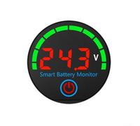Voltmètre numérique CC 7-55 V avec alarme de tension réglable, mémoire hors tension et compatibilité multi-batteries pour le stockage d'énergie et une utilisation industrielle (rouge)
