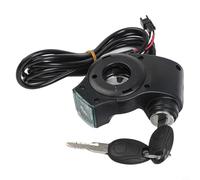 Voltmètre numérique d'accélérateur avec clé pour scooter électrique, affichage de la tension de la batterie 12 V-84 V, ABS noir guidon Mo