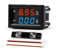 Voltmètre numérique DC 0-100 V 10 A 50 A 100 A, ampèremètre, voltmètre, ampèremètre, affichage LED, for véhicules électriques, motos et voitures.(50A Diverter)