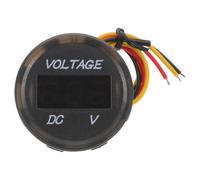Voltmètre Numérique Dc 0-100 V avec Écran LED Noir Ip67 | Conception Panneau Rond avec Fils Intégrés, Matériau PC Solide, Usage Marine et Véhicules Divers