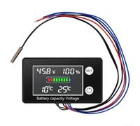 Voltmètre numérique DC 10V-100V avec thermostat, indicateur de tension LED pour batteries au lithium plomb-acide, contrôle de la température -20 °C à 110 °C, fonction alarme, boîtier ABS robuste pour