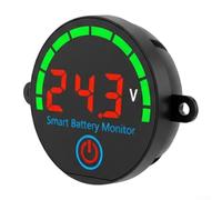 Voltmètre numérique de batterie avec alarme basse tension et fonction mémoire d'arrêt pour applications DC 7 V à 55 V (rouge)