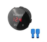 Voltmètre numérique étanche à LED pour mesure de tension de batterie DC 12 V 24 V compatible avec voitures, camions, bateaux et camping-cars (rouge)