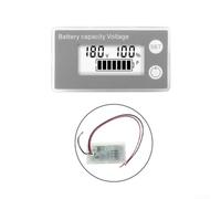 Voltmètre numérique LCD 8-100 V CC avec affichage de la température, étanche, protection contre l'inversion de polarité pour voiture, bateau, installation DIY, boîtier ABS robuste, écran couleur (B)