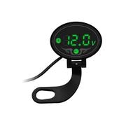 Voltmètre numérique LED étanche for batterie de moto/voiture 12V/24V avec avertissement de basse tension(Green)
