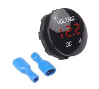 Voltmètre numérique LED pour systèmes électriques 12 V 24 V 36 V 48 V CC utilisés dans les voitures, bateaux, motos et véhicules utilitaires (rouge)