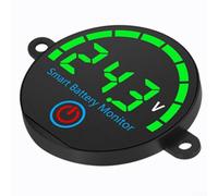 Voltmètre numérique LED pour voiture, voltmètre numérique DC 7-55 V, indicateur d'alimentation de batterie avec alarme de basse tension, minuterie de rétroéclairage et fonction de mémoire d'arrêt