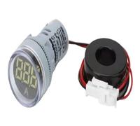 Voltmètre numérique miniature, affichage LED lumineux, panneau indicateur circulaire cinq couleurs 22 mm 12-500 V AC(1)