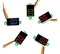 Voltmètre numérique Mtlavishness CC 0-100 V, lot de 5, 3 couleurs, affichage LED 0,36 pouce, surveillance de tension à trois fils avec protection contre l'inversion de polarité,