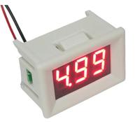 Voltmètre numérique YB21 0-10 V, 0-30 V, 0-100 V, 0-300 V, 0-600 V, 3 fils, 0,36", LED, testeur de tension(White cover-Red,DC0-30V)