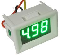 Voltmètre numérique YB21 0-10 V, 0-30 V, 0-100 V, 0-300 V, 0-600 V, 3 fils, 0,36", LED, testeur de tension(White cover-Green,DC0-100V)