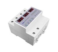 Voltmètre sélecteur de phase triphasé 100 A for rail DIN 3P+N avec protection réglable contre les surtensions et sous-tensions