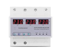 Voltmètre sélecteur de phase triphasé 3P+N avec relais de surveillance de surtension et de sous-tension réglables, 1 pièce(63A phase selector)