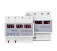 Voltmètre sélecteur de phase triphasé 3P+N for rail DIN avec protection réglable contre les surtensions et sous-tensions, relais surveillance, 1 pièce(100A phase selector)
