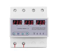 Voltmètre Sélecteur De Phase Triphasé 3P+N Sur Rail DIN 100A Avec Protection Réglable Contre Les Surtensions Et Les Sous-tensions, Relais De Surveillance Et De Protection