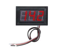 Voltmètre, testeur de tension numérique, batterie, DC 0-100 V, 3 fils, affichage LED, for voiture, dimensions: environ 46 x 29 x 22 mm(Red)