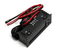 Voltmètre thermomètre numérique 3 en 1 LED 5-27 V CC Température de -35 à 120 °C Montage 22 x 58 mm Vert Bleu Pour voiture, camion, moto (rouge)
