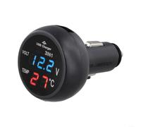 Voltmètre thermomètre numérique LED pour voiture, double affichage en temps réel, pour prise de véhicule 12 V/24 V