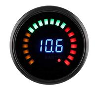 Voltmètre Universel de Jauge Turbo Boost 52mm Affichage Numérique LED 12V 2 en 1 Mètre Remplacement du Cadran Noir