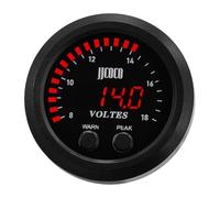 Voltmètre universel ultra-mince 52 mm 8-18 V, voltmètre, jauge de tension, ultra-mince, rond avec affichage LED rouge, for voiture et moto
