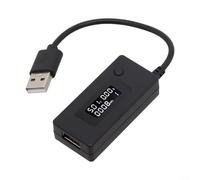 Voltmètre USB testeur de courant avec écran LCD pour la capacité de la banque d'alimentation en temps réel et le courant de tension pour la surveillance avec fonction d'économie de données (noir)