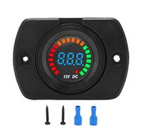 Voltmètre Voiture LED Digital, Voltage Gauge 12V Noir, Étanche Universel pour Camions Bateaux - Affichage Précis, Protection Incendie, Surveillance Batterie Facile