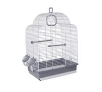 Voltrega Silvio Cage à Oiseaux avec Base Verte Blanc 39 x 251/2 x 54 cm