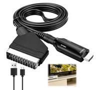 Voltrique Convertisseur Péritel vers HDMI 1080P 720P Adaptateur Audio Vidéo | Péritel vers HDMI Tout en Un pour TV HD Décodeur VHS DVD PS3 Xbox Sky Blu-ray Cable SCART vers HDTV Plug&Play avec USB Câble