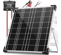 Voltset Kit de panneau solaire 20 W 12 V - Chargeur de maintenance pour batteries solaires monocristallines + mise à niveau vers régulateur de charge MPPT 10 A + support réglable pour voiture,