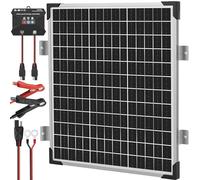 Voltset Kit de panneau solaire 50 W 12 V - Chargeur de maintenance pour batteries solaires monocristallines + mise à niveau vers régulateur de charge MPPT 10 A + support en forme de Z pour voiture,