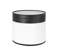 VoltShine Abat-jour de bureau E14, couleur blanche avec base en bois noir, dimensions 17 x 17 x 14 cm pour éclairer n'importe quel espace