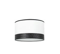 VoltShine Abat-jour pour salon, design en blanc et bois noir, dimensions 40 x 40 x 20 cm